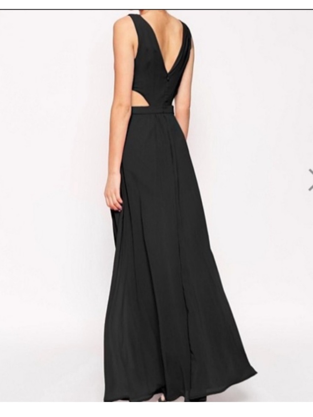 ASOS black maxi dress with side cut out size 2 - Picture 2 of 11